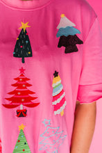 Load image into Gallery viewer, EMBROIDERED ROCKING AROUND THE CHRISTMAS TREE TEE
