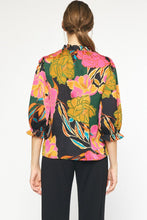 Load image into Gallery viewer, FLORAL MOCK NECK TOP - MOCHA
