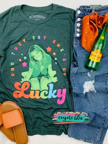 BRIT “SHE’S SO LUCKY” TEE - Coyote Blu