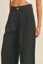 Load image into Gallery viewer, HIGH WAIST WIDE LEG TROUSERS - BLACK
